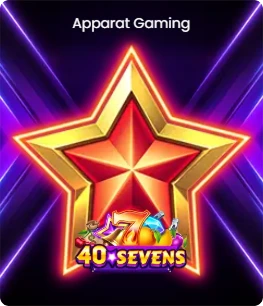 Cover of the slot game '40 Sevens' featuring a large glowing star with neon-style lights