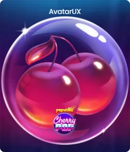 Image of a cherry inside a glass sphere, possibly a symbol from a slot game